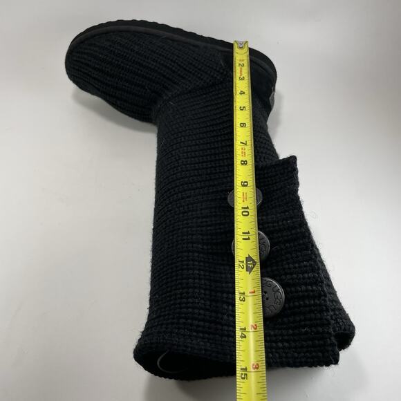 UGG Australia Black Classic Cardy Knit Tall Sweater Boots 5819 Womens Size 7 - Picture 6 of 10